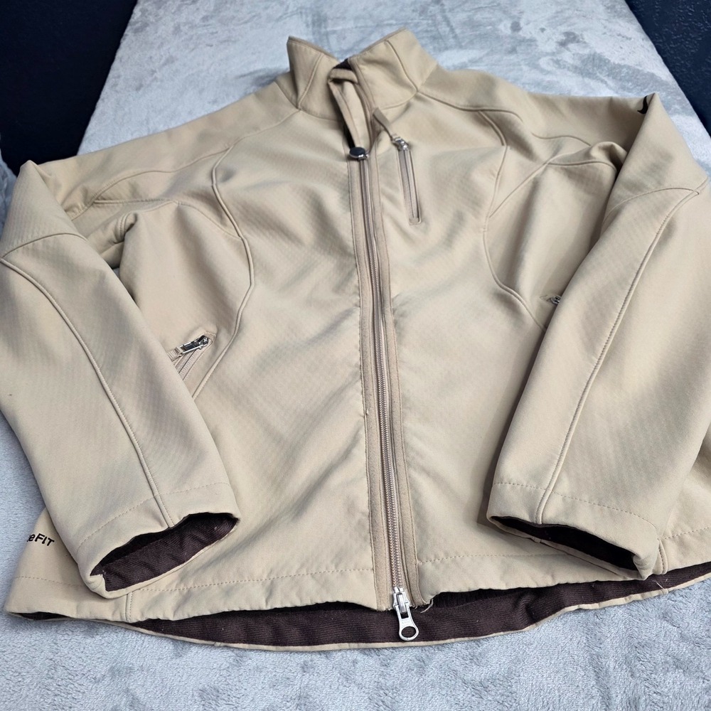 NIKE FIT THERMA Size L (12-14) Womens Full Zip Stand Collar Softshell Jacket 602